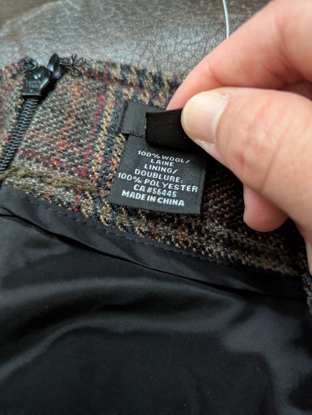 J. Crew Brown Plaid 100% Wool Pencil Skirt Bow Front 55689 NWT Size 2 Preppy - Picture 5 of 6